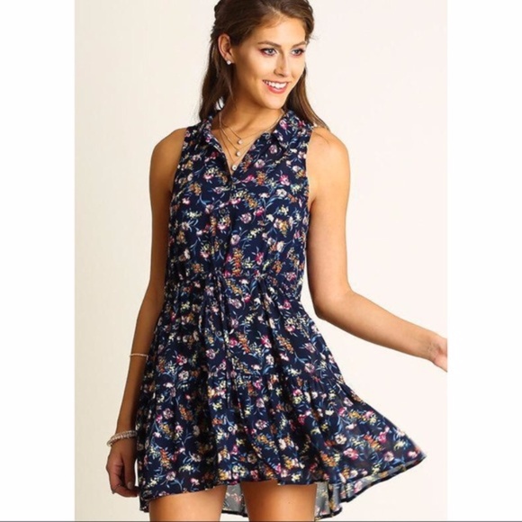 Umgee Tops - Navy with floral dress/top. Ultra LIGHTWEIGHT.